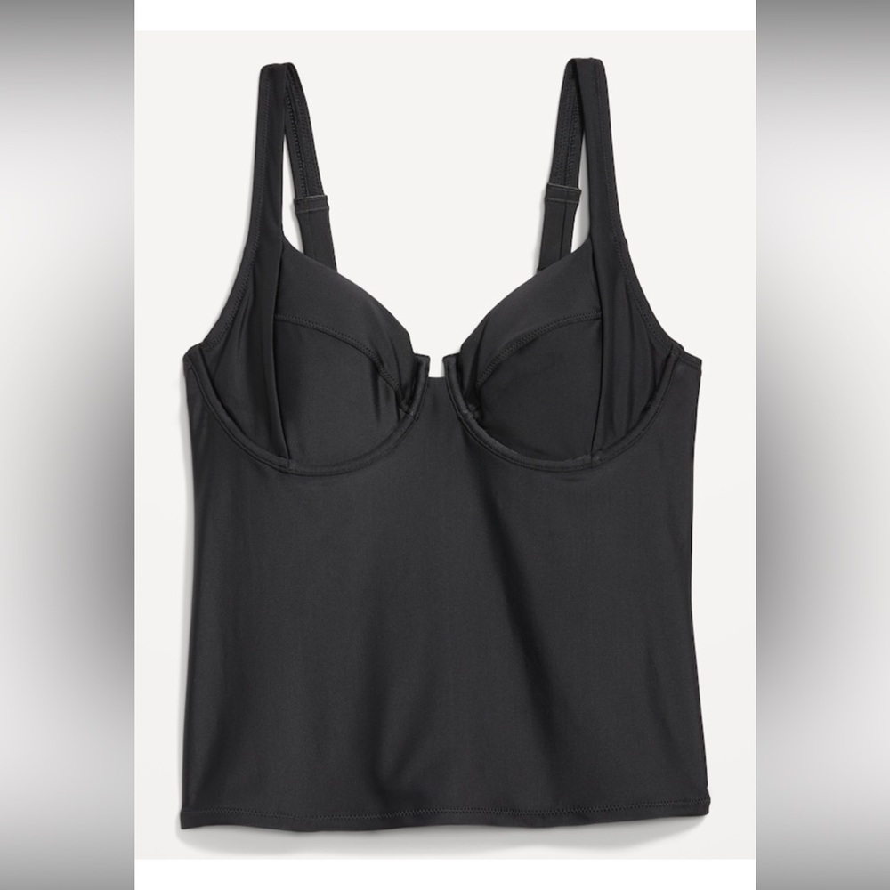 Old Navy - NWT - Underwire Tankini Swim Top in Black - M - Picture 4 of 10